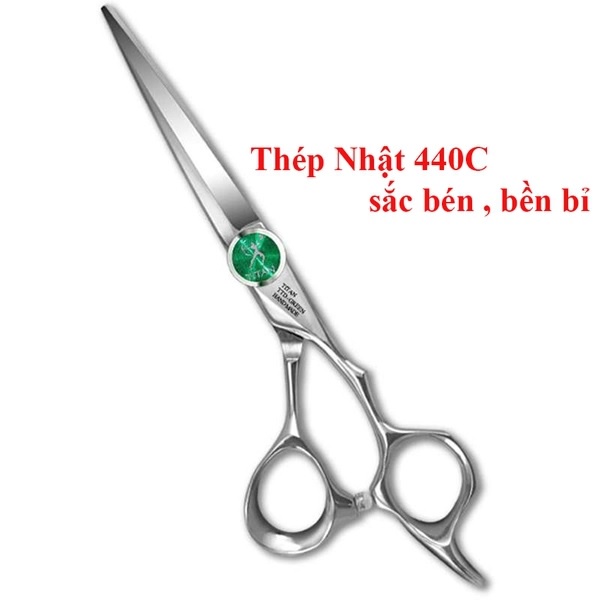 Kéo cắt tóc Titan thép 440C sắc bén bền bỉ - G630