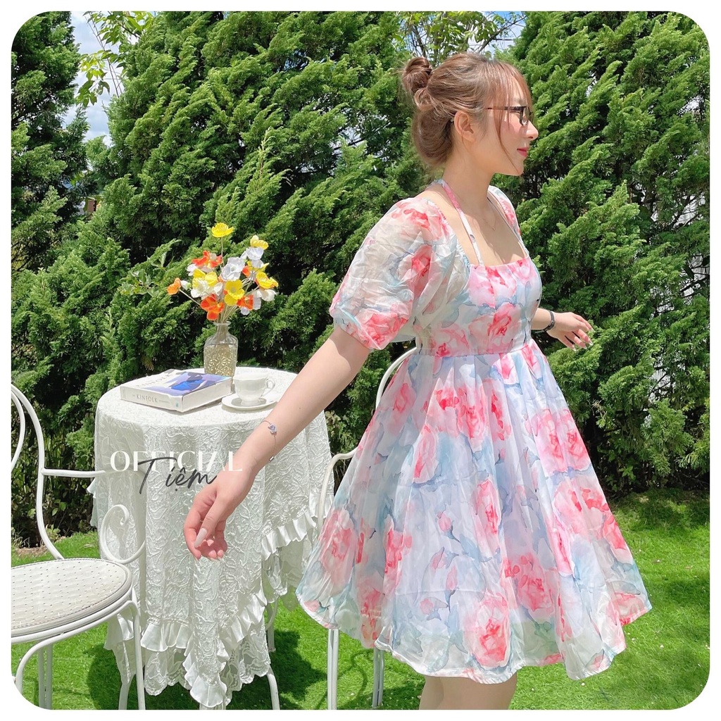 [Hàng mới về] Đầm babydoll hoa tay phồng siêu xinh đi biển/ đi dạo - Bloomy Dress - Tiệm Official | BigBuy360 - bigbuy360.vn