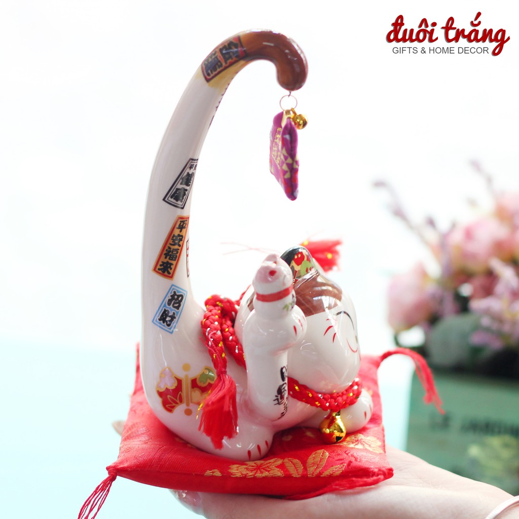 Mèo Thần tài Jinshi Đuôi dài "Cát Tường" bé 15cm