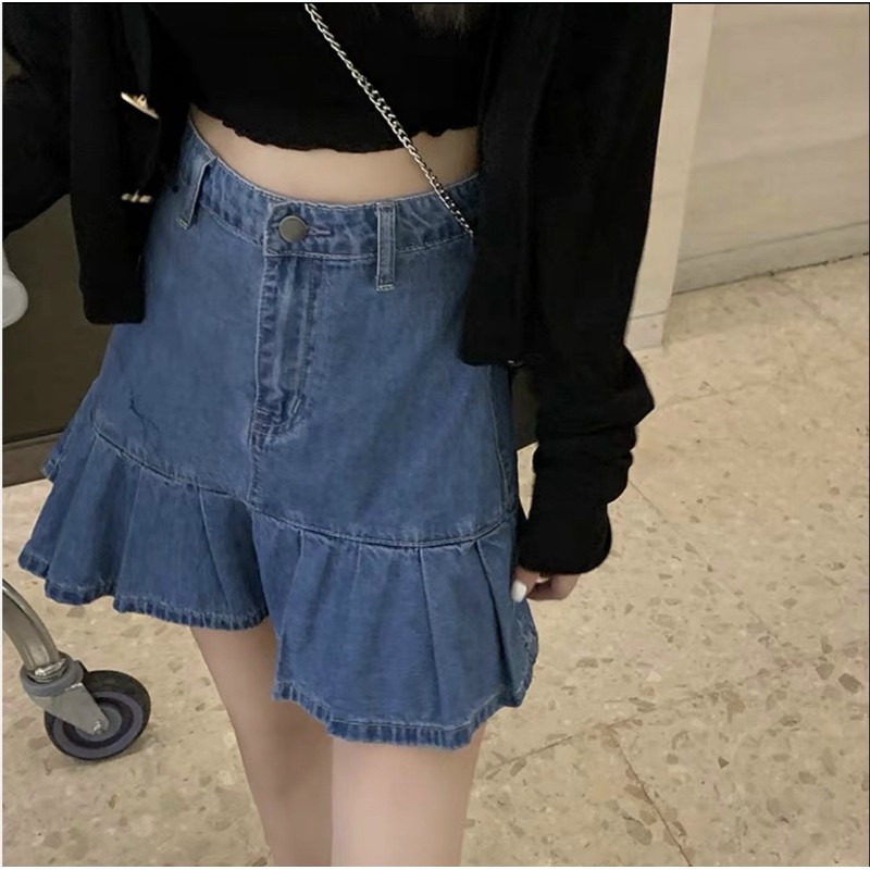 Chân váy Jeans mới nhất 2021 kèm quần bên trong size sml nhé