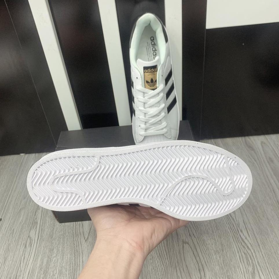 giày superstar mũi sò màu trắng sọc đen, giày thể thao nam nữ adidas mũi sò vip da thật, ảnh thật, full size | BigBuy360 - bigbuy360.vn