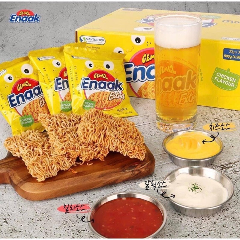 Mì Trẻ Em Enaak, Thùng Mì Tôm Trẻ Em Enaak  30g, Mì Snack Trẻ Em Hộp 24 Gói 720g Nhập Khẩu Chính Hãng Thái Lan