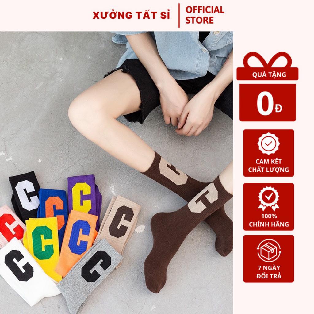 Tất Nhún Cao Cổ Chữ C Thể Thao Hàn Quốc Hàng Hàng Loại 1 Có Vỉ Giấy Chất Len Dày Đẹp, Gân Rõ Nét