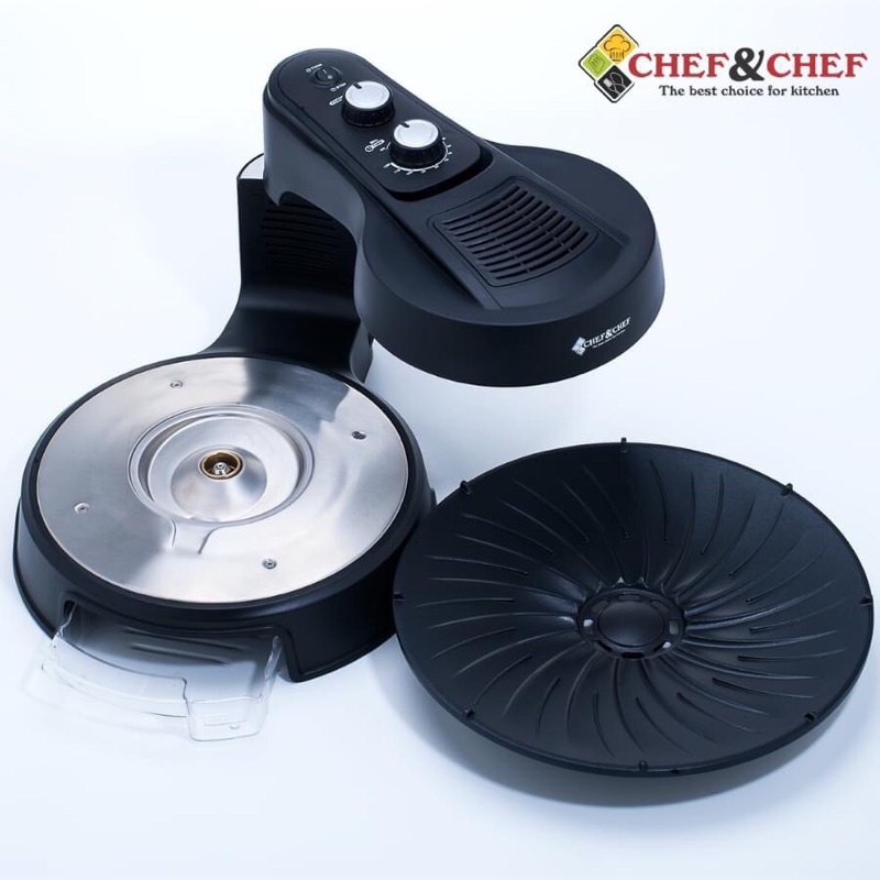 Bếp Nướng BBQ Xoay 360 Độ  CHEF &amp; CHEF  Bếp Nướng Không Khói Tiện Lợi không Bị  Ám Mùi