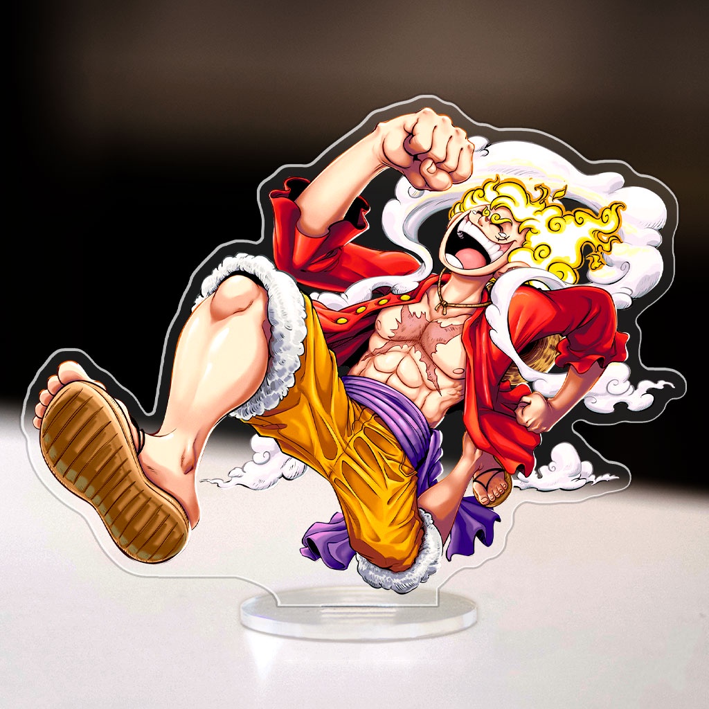 Mô hình đứng Luffy Gear 5 Standee anime One Piece Đảo Hải Tặc trang trí góc học tập làm việc kệ truyện tranh cao 15cm