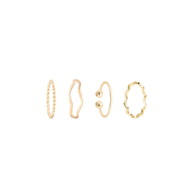 mochashu Set 3 Nhẫn Kim Loại Đính Hạt Ngọc Trai Thời Trang 2023