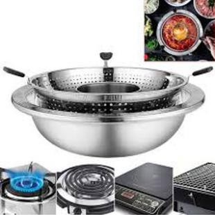 [XẢ KHO+FREE SHIP] Nồi Lẩu Đa Năng Xoay INOX Dùng Được Bếp Từ