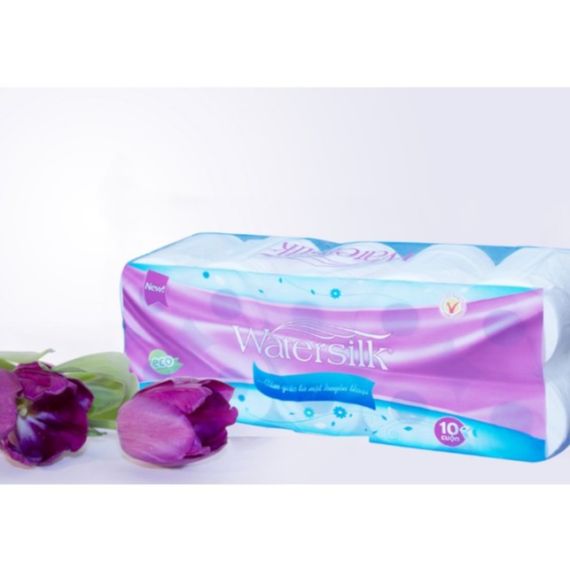 Bịch Giấy Vệ Sinh Watersilk 10 Cuộn 3 Lớp