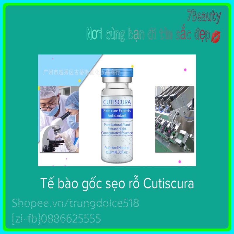 Tế bào gốc cutiscura sẹo rỗ kèm nút chiết dùng trong spa thẫm mỹ viện