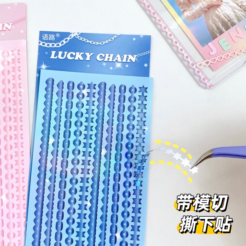 Stickers Ruy băng dài mẫu Hàn Quốc, Hình Dán Ruy Băng trang trí Toploder