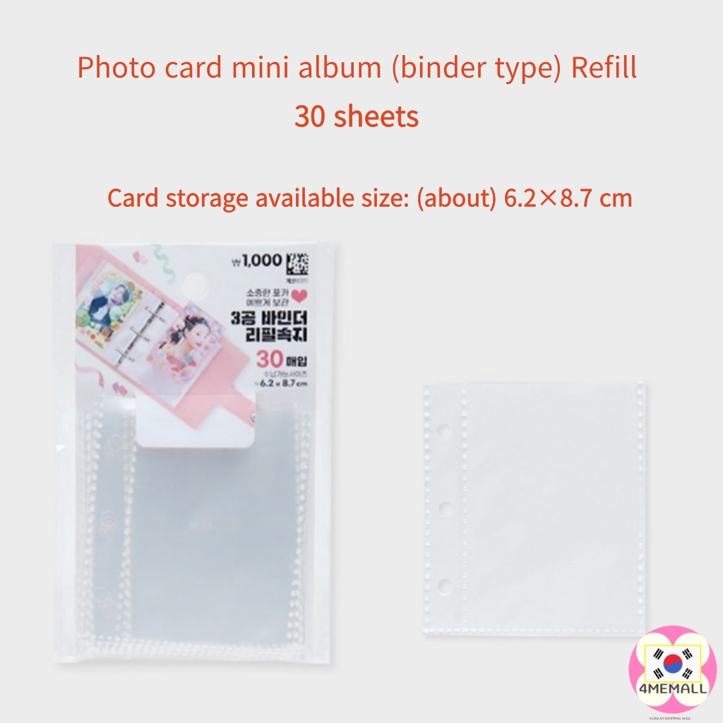Disney Alice Photo Card 3 Hole Binder Photo Album & Refill, Binder Type, Collect Book, Call Book, Idol