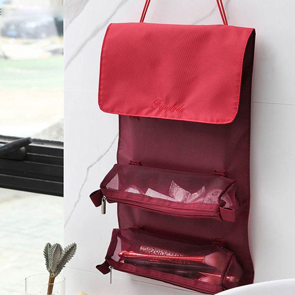 Túi xách tay dây kéo lưới xuyên thấu sức chứa lớn đựng đồ vệ sinh mỹ phẩm trang điểm 4 trong 1