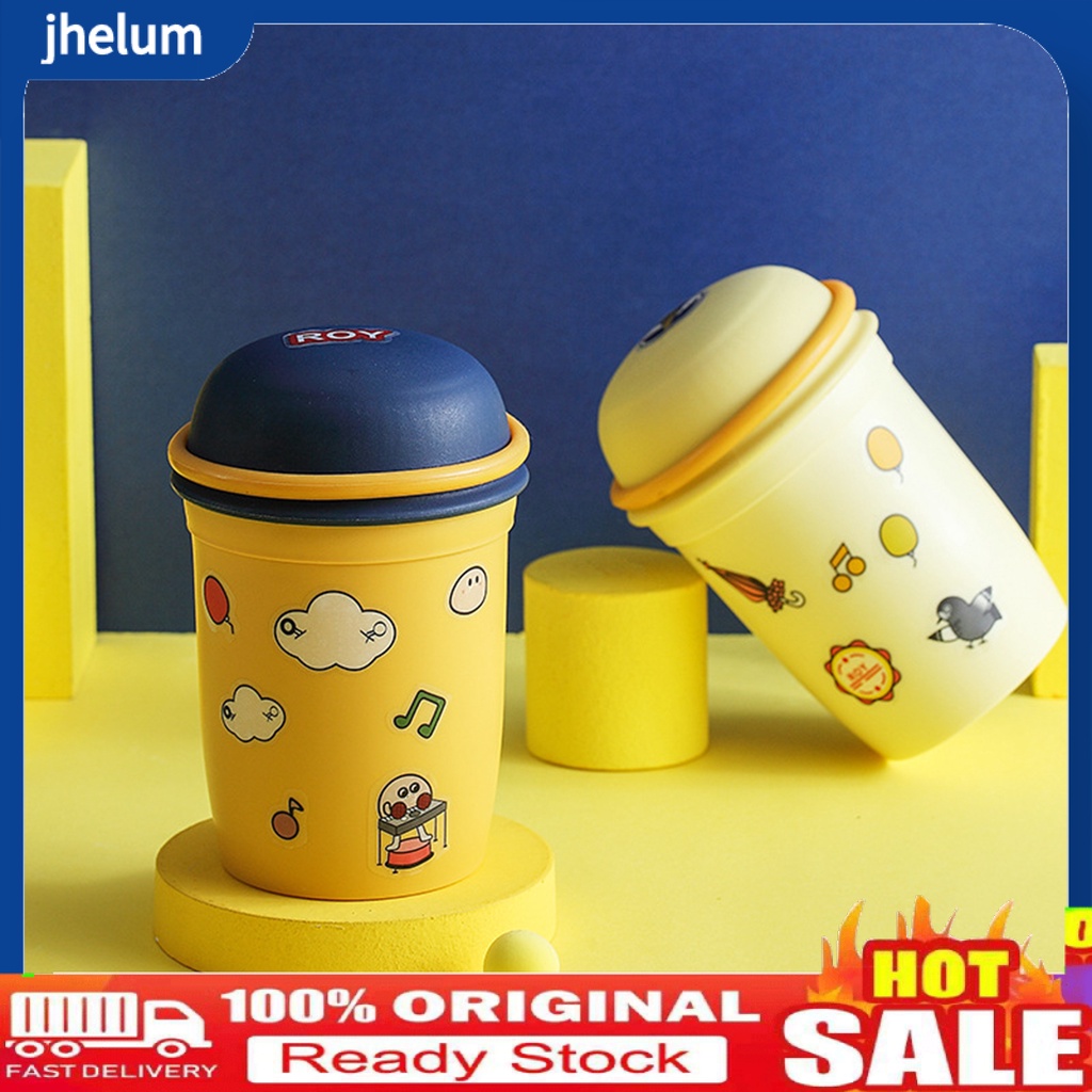 1 Set Cốc Uống Nước Có Muỗng Dung Tích Lớn Không BPA Cho Học Sinh