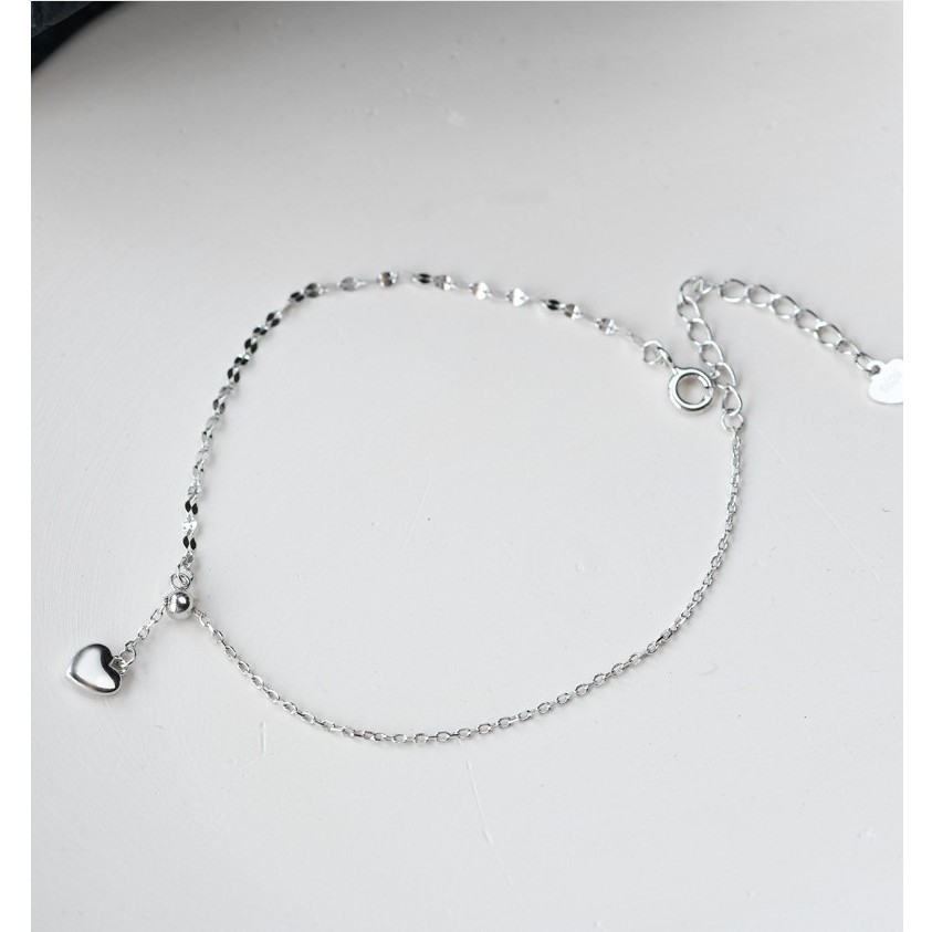 Lắc tay bạc 925 hình trái tim Tralie Jewelry, vòng tay bạc nữ dây mảnh mini heart mẫu mới