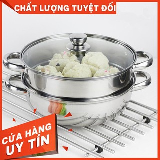 Nồi hấp inox 2 tầng size 28 cm không gỉ siêu hot