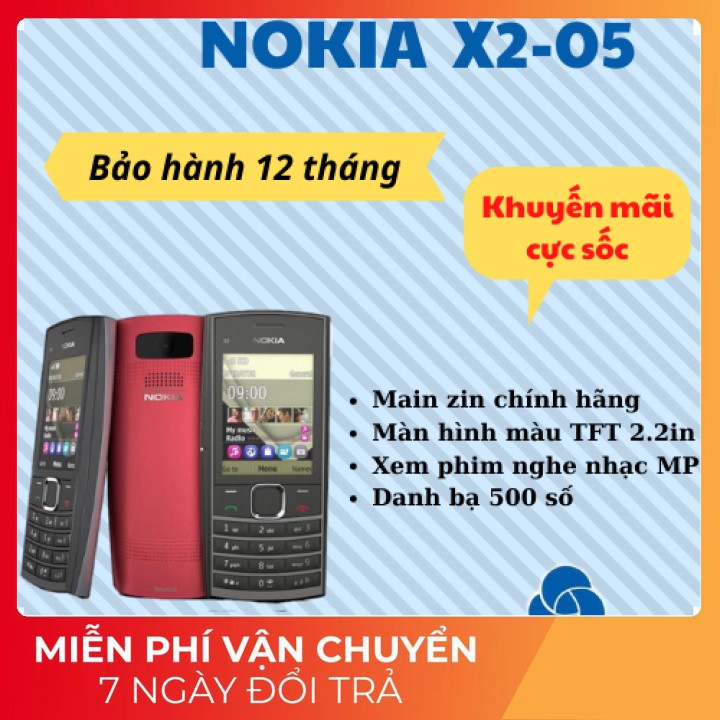 [Sỉ] Điện thoại cổ NOKIA x2 05 có pin và sạc giá rẻ bảo hành 12 tháng