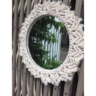 Gương macrame treo tường