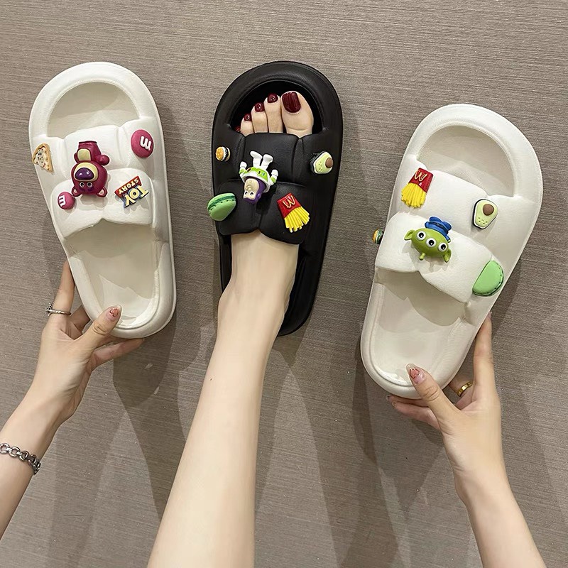 Dép unisex quai ngang Mẫu bánh mì ROBOT 💓 SIÊU ÊM 💓 Họa tiết