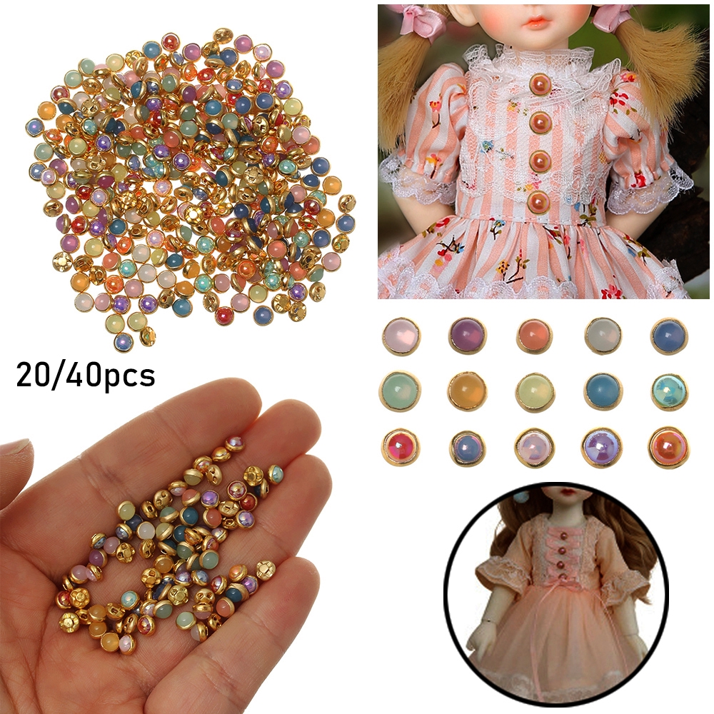 Set 20/40 Cúc Áo Ngọc Trai Mini Dùng Để Trang Trí Nhà Búp Bê