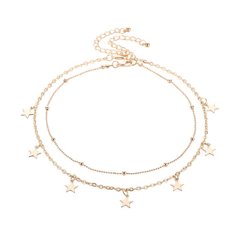 Cute Five-pointed Star Laminated Necklace