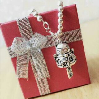 🍀Lắc tay bi bạc mix Con giáp, mèo thần tài