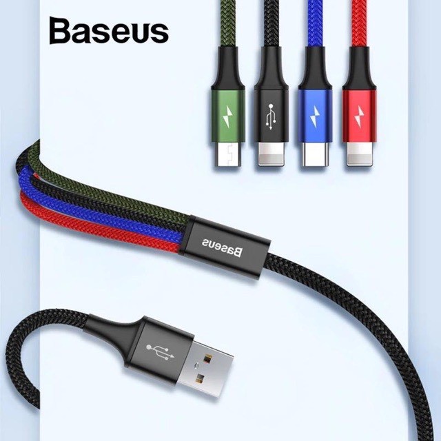 Cáp sạc 4 đầu 4in1 3,5A Baseus Fast 4-in-1 Cable