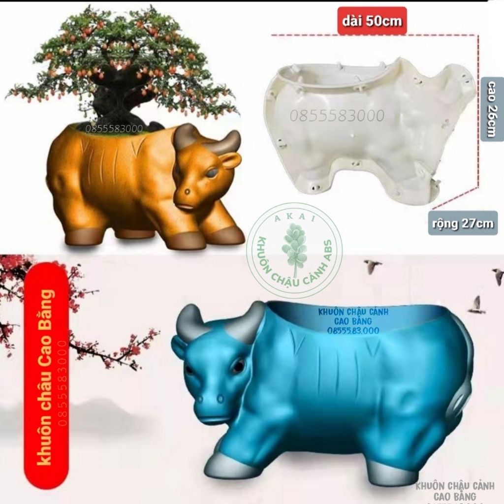 Khuôn đúc chậu cảnh hình con trâu
