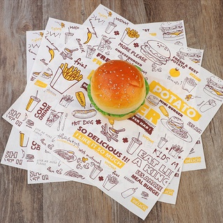 100 Giấy gói hamburger, gói bánh mì , không thấm dầu mỡ