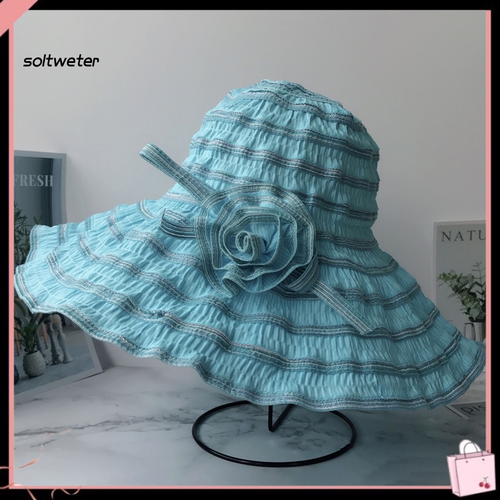 Mũ Chống Nắng/Tia UV Họa Tiết Hoa Nhỏ Gọn Tiện Lợi Cho Đi Du Lịch