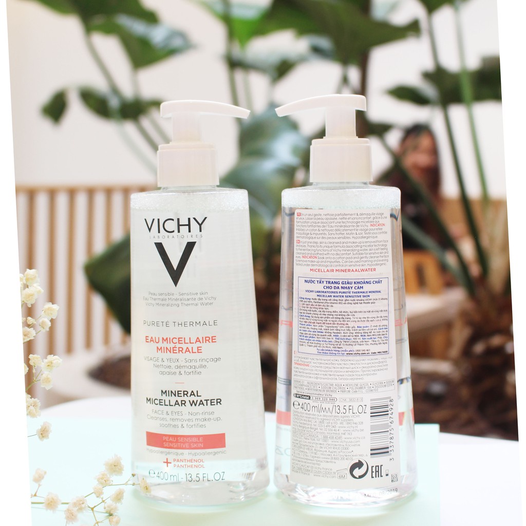 Nước tẩy trang cho da nhạy cảm Vichy Mineral Micellar Water Pureté Thermale 200ml [Chính Hãng]