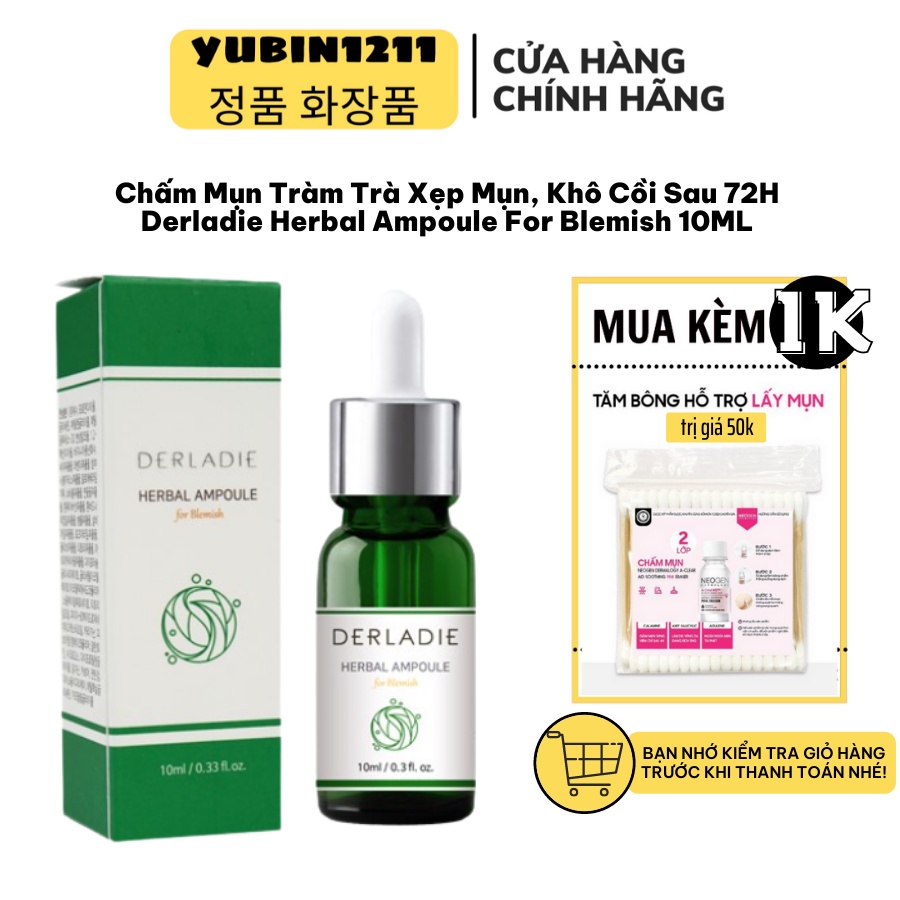 Tinh Chất Chấm Mụn Tràm Trà Derladie Herbal Ampoule For Blemish 10ml