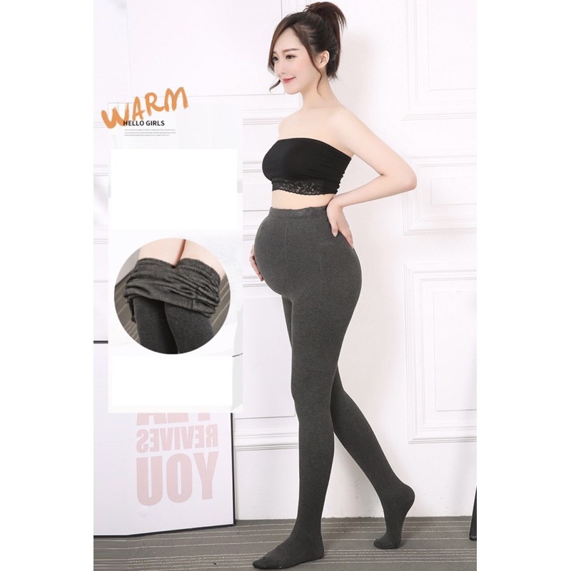 Quần tất chất len lót lông dầy dặn dành cho mẹ bầu ấm áp mùa đông legging mã 28