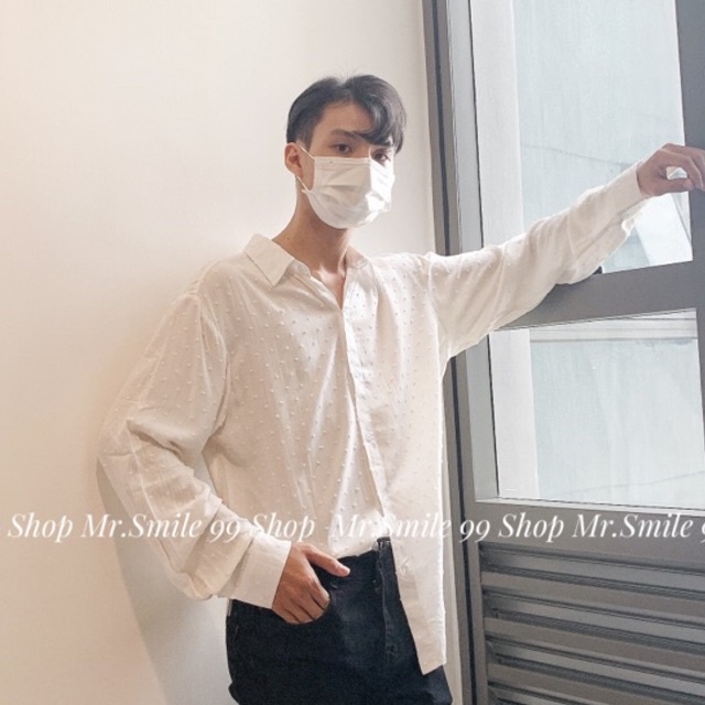 Áo Sơ Mi Nam Tay Dài Basic Hoa Tuyết Unisex phong cách Hàn Quốc, hàng thiết kế Mr.Smile 99 Shop