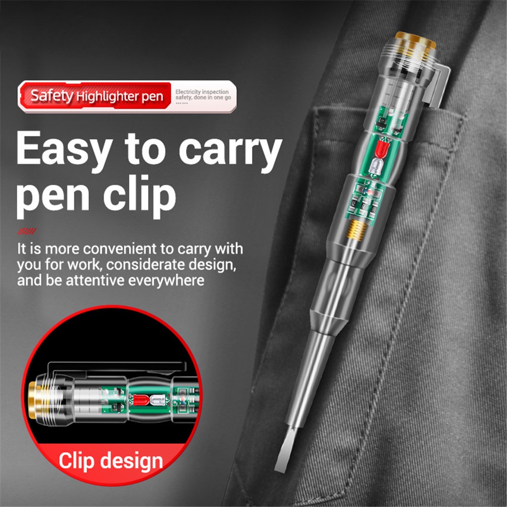 Bút thử điện pcbfun ANENG B12 cách điện đa năng 24-250V hạt đèn hai màu 3.5mm
