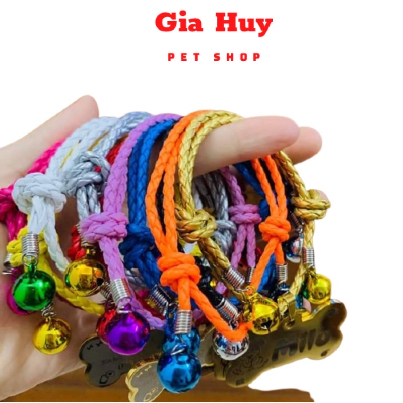 (Combo) Thẻ Tên Thú Cưng - Bảng Tên Chó Mèo Bao Gồm Dây Rút giahuypetshop