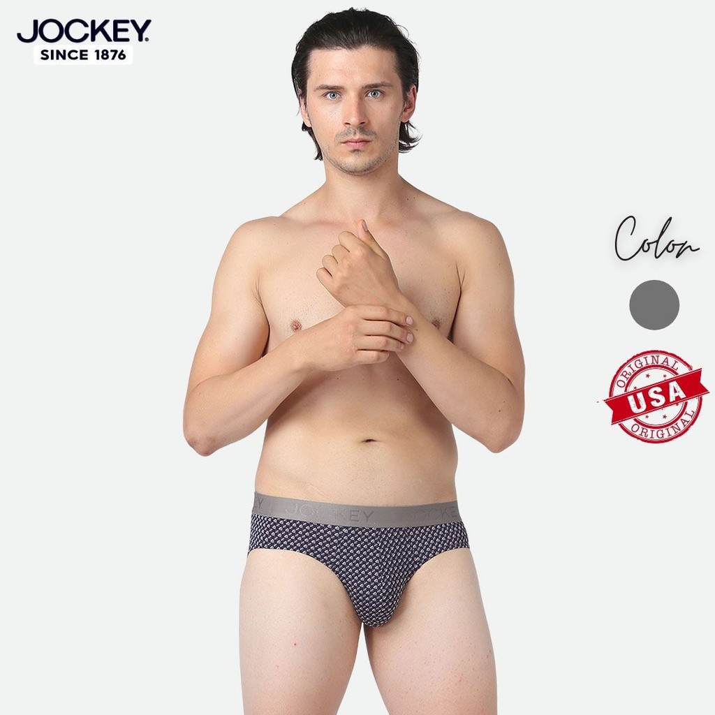 Quần Lót Nam Jockey Tam Giác Họa Tiết Thun Lạnh Xám In Kháng Khuẩn Cao Cấp - J1162