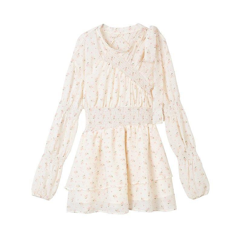 1 Đầm Hoa Tay Dài Thiết Kế Dáng Ôm Thời Trang Mùa Hè Xinh Xắn Cho Nữ