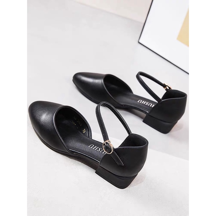 Giày Sandal Nữ 2p Mũi Vuông Dễ Đi E12