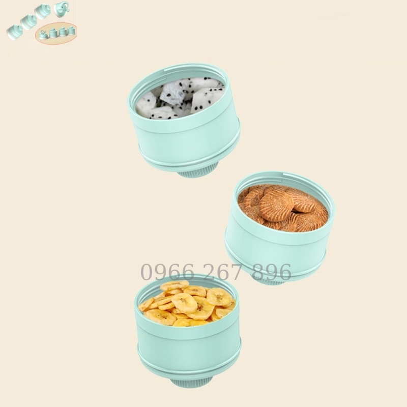 Hộp chia sữa, đồ ăn 3 ngăn cao cấp Misuta [Thuận tiện mang sữa bột khi cho bé đi chơi]