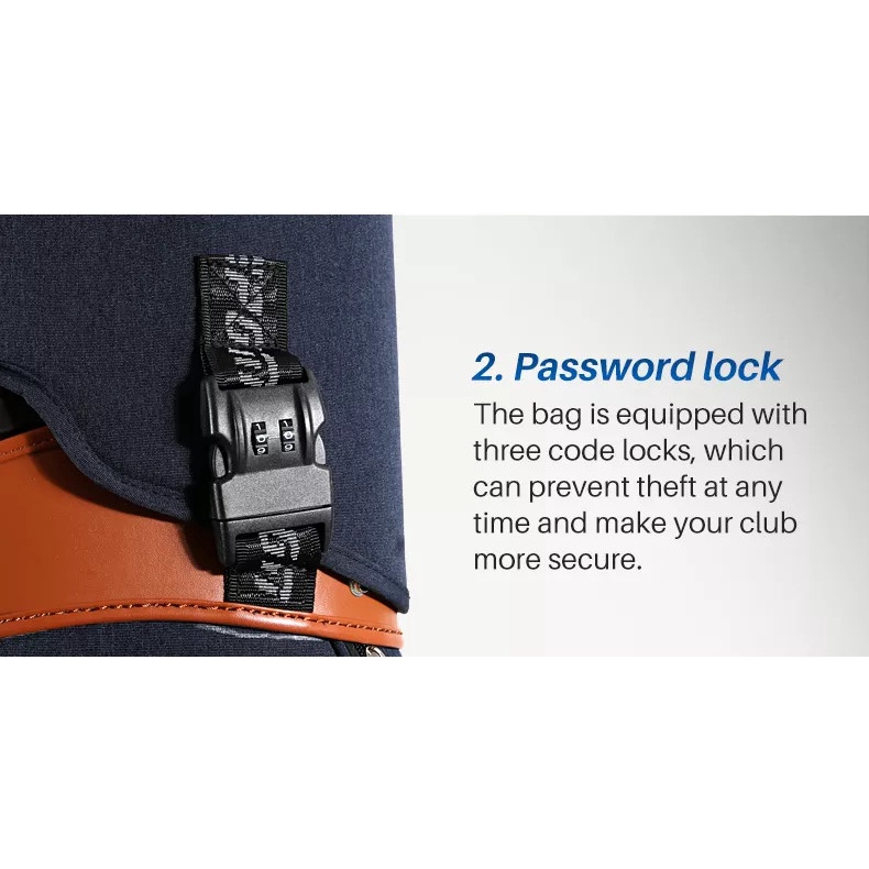 TÚI GẬY GOLF FULLSET NẮP CỨNG, BÁNH XE KÉO, KHOÁ BẢO MẬT - PGM QB040