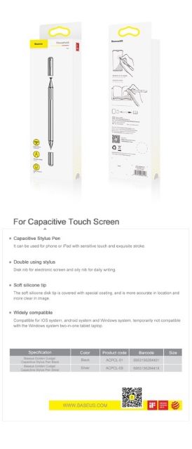 [ Sỉ - Lẻ ] Bút cảm ứng điện dung 2 trong 1 Baseus Golden Cudgel Capacitive Stylus Pen cho Smartphone / Tablet/ iPad