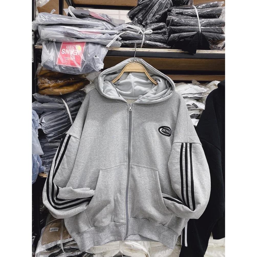 Áo hoodie nỉ 3 sọc zation unisex - Áo khoác thể thao kiểu dáng bomber năng động Ulzzang nam nữ HOT Siêu Đẹp