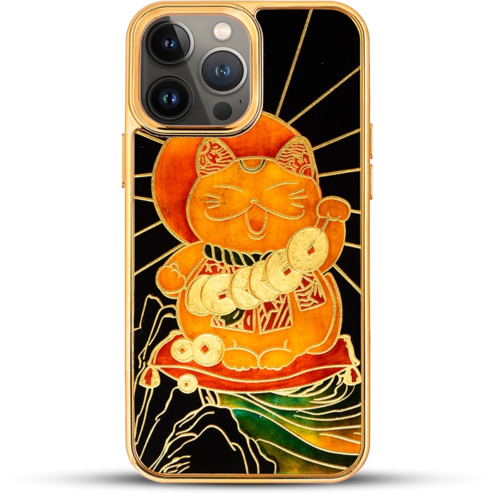 Ốp điện thoại cho iPhone 13 Pro / 13 Pro Max mẫu Mèo Thần Tài thương hiệu La Sonmai