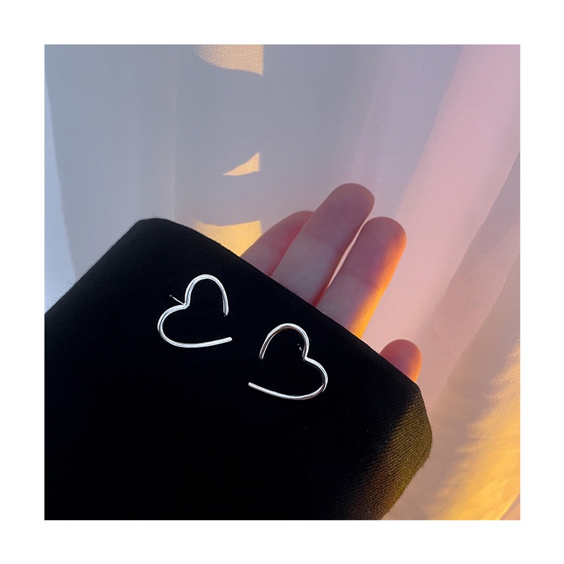 Hoa tai bạc 925 hình trái tim kiểu dáng chất lượng cao cá tính cho nữ