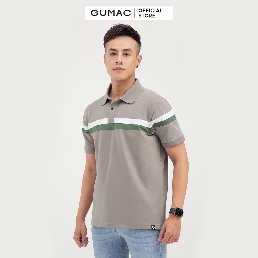 [Mã WABRGD12 giảm 10% đơn 250K] Áo polo nam phối sọc GUMAC form basic, năng động ATNB799 | BigBuy360 - bigbuy360.vn