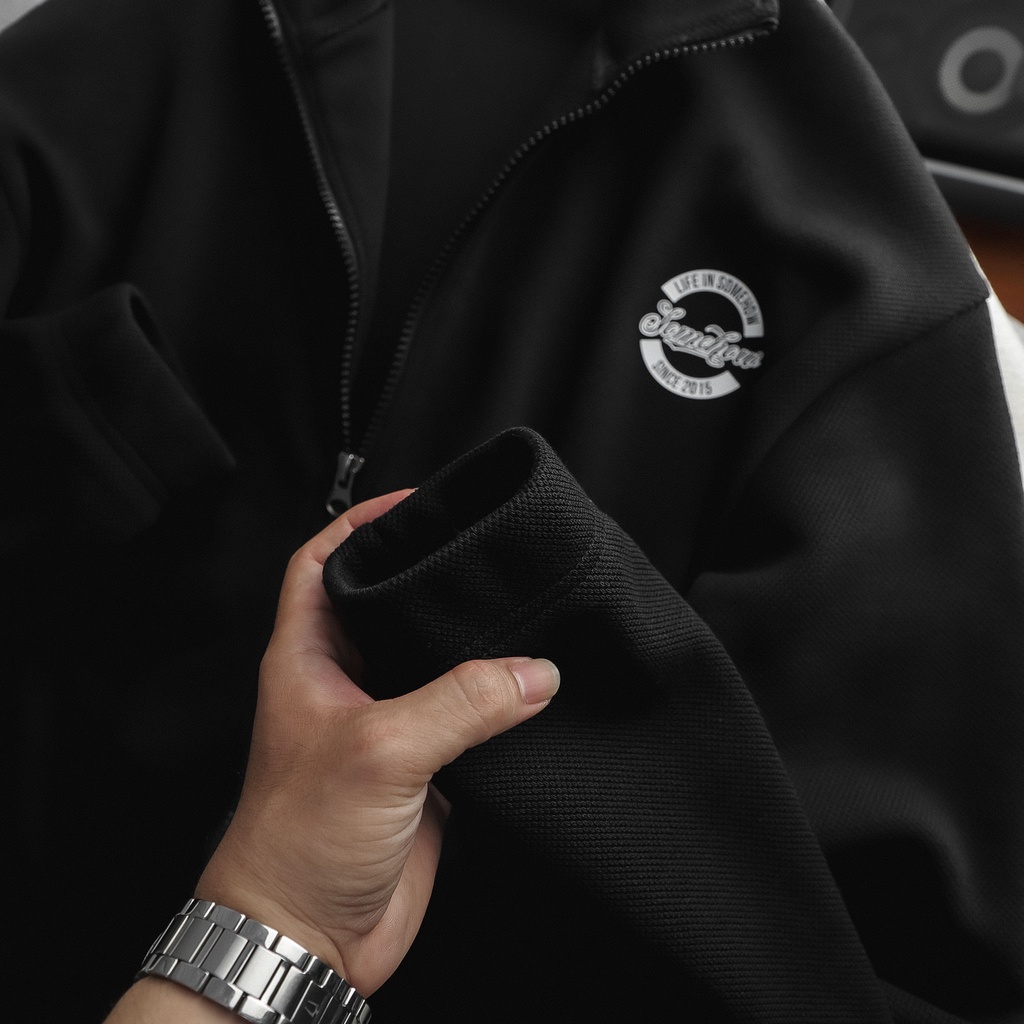 Áo Khoác Nam White Mark Black , Chất Vải Thun Thoải Mái , AK003736 , SOMEHOW