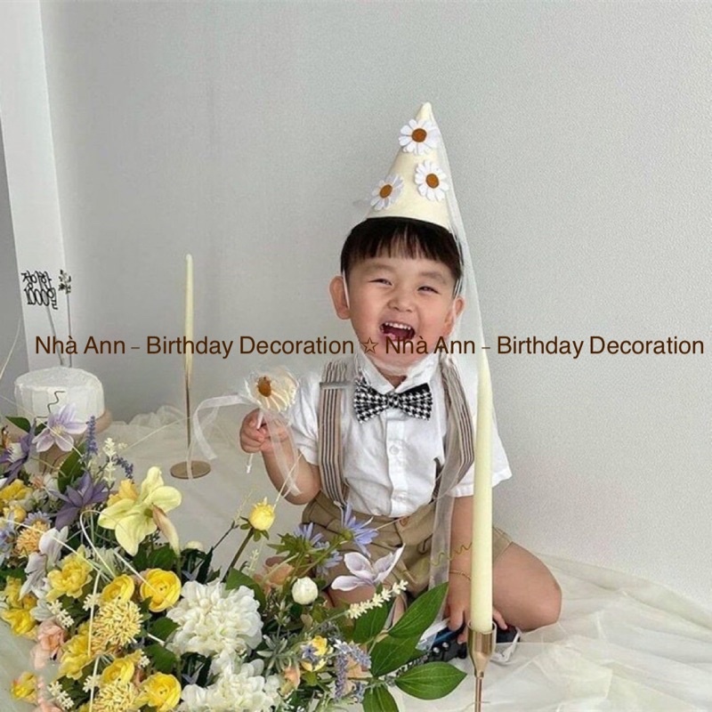 SET MŨ VÀ GẬY HOA CÚC/ HOA DAISY NHÀ ANN