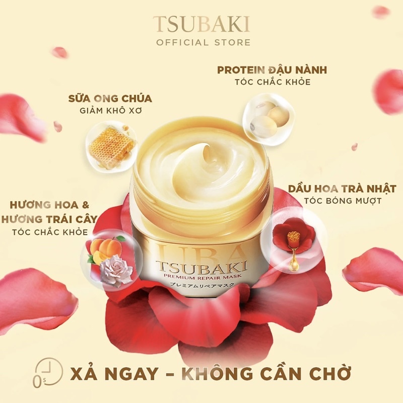 MẶT NẠ TÓC CAO CẤP PHỤC HỒI HƯ TỔN TSUBAKI 180G