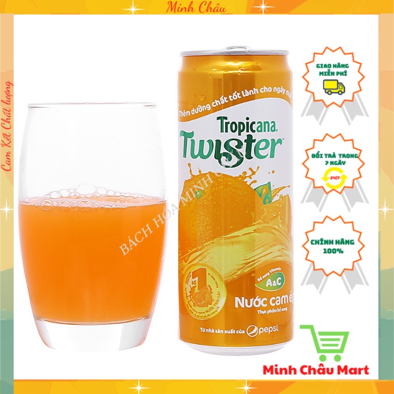 Nước Cam Ép Lon Tropicana Twister 320ml