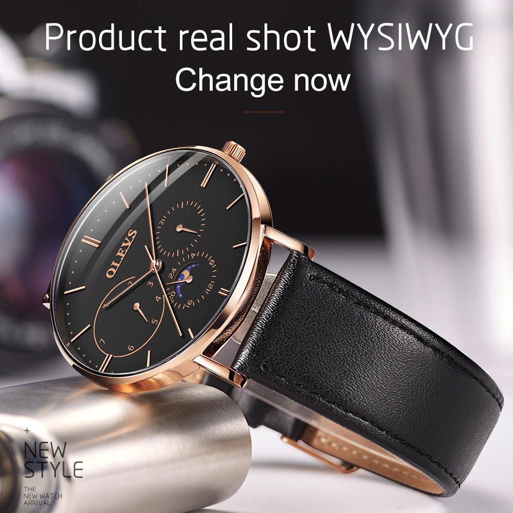 Đồng hồ đeo tay nam Olevs Chronograph đen sang trọng - L6860G02 - Hàng Chính Hãng